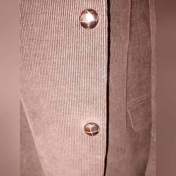 Dockers Blazer Mens 46R Corduroy Chocolate Brown Blazer Jacket Leather Buttons - Picture 5 of 13